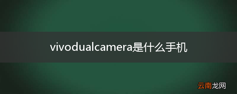vivodualcamera是什么手机