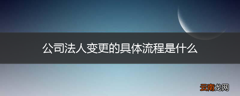 公司法人变更的具体流程是什么