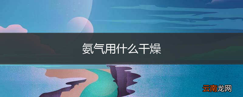 氨气用什么干燥