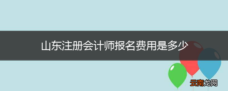 山东注册会计师报名费用是多少