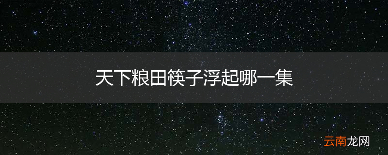 天下粮田筷子浮起哪一集