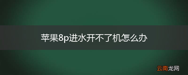 苹果8p进水开不了机怎么办