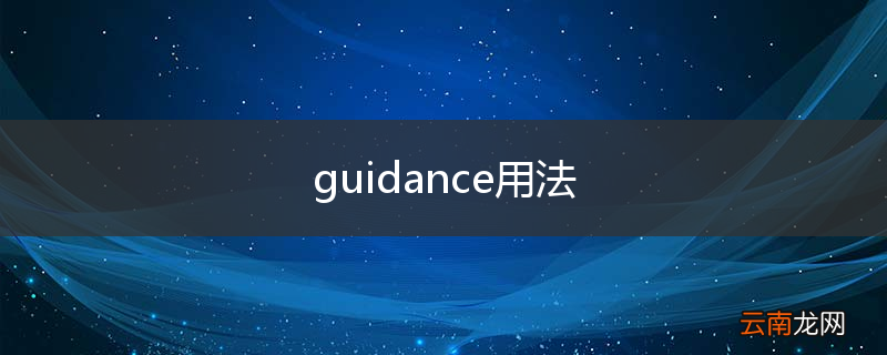guidance用法