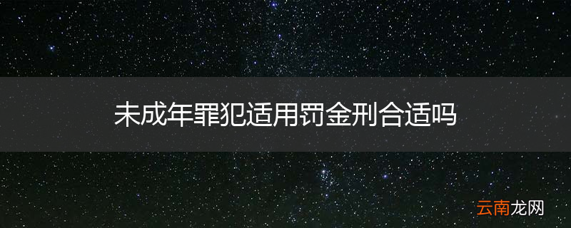 未成年罪犯适用罚金刑合适吗