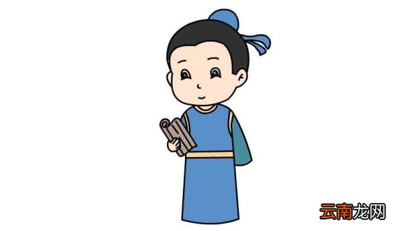 古人看书简笔画