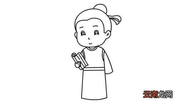 古人看书简笔画