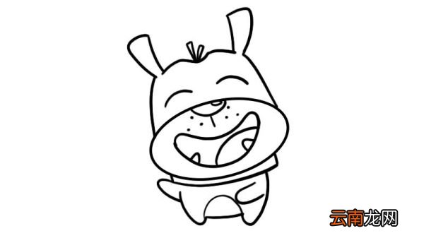 大笑的小黄狗简笔画
