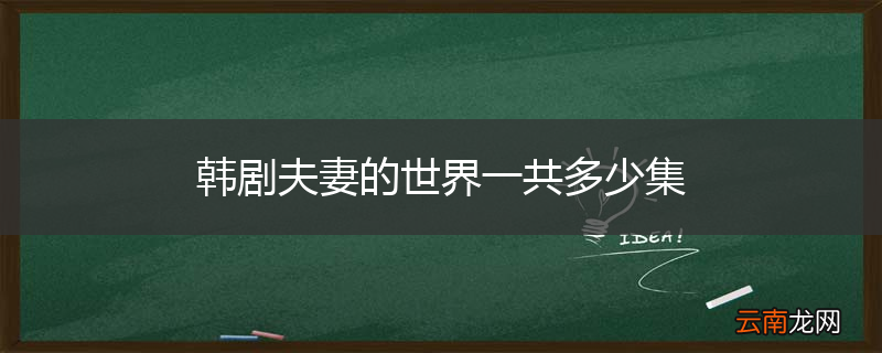 韩剧夫妻的世界一共多少集