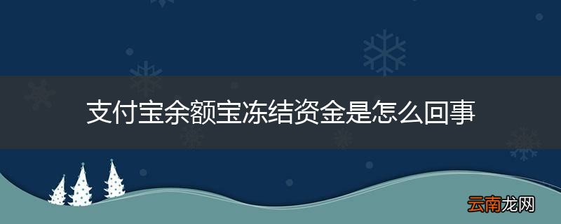 支付宝余额宝冻结资金是怎么回事