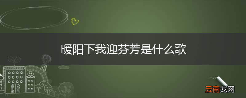 暖阳下我迎芬芳是什么歌
