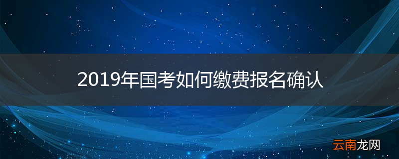 2019年国考如何缴费报名确认