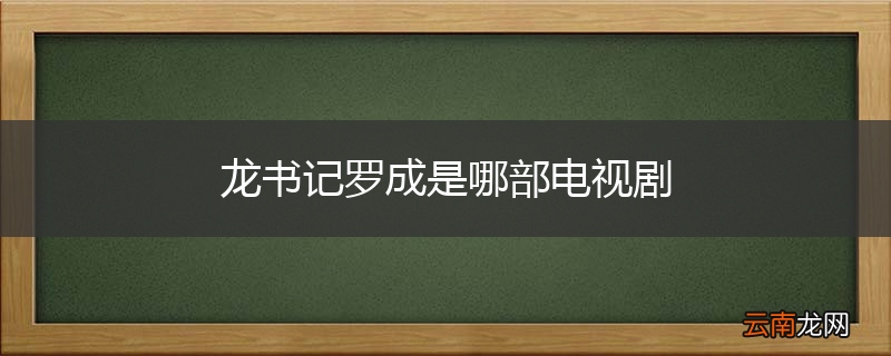 龙书记罗成是哪部电视剧