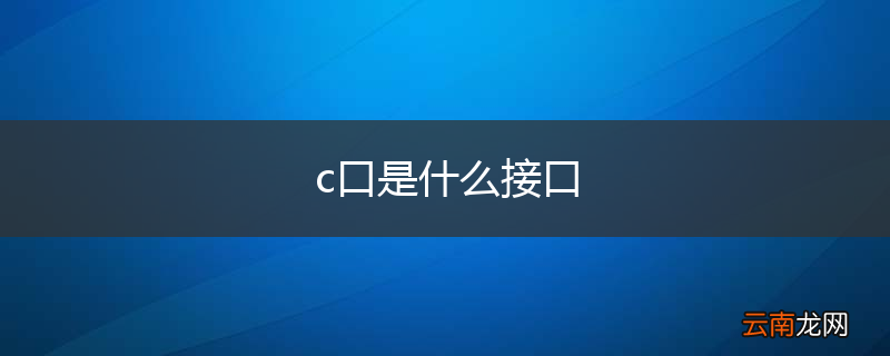 c口是什么接口