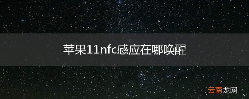 苹果11nfc感应在哪唤醒