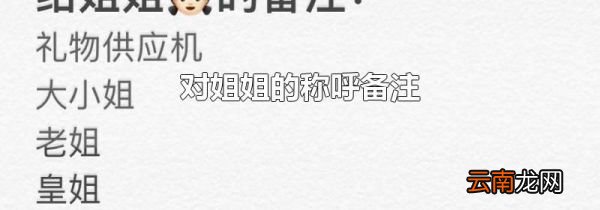 对姐姐的称呼备注