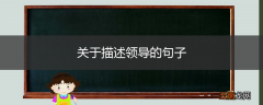 关于描述领导的句子