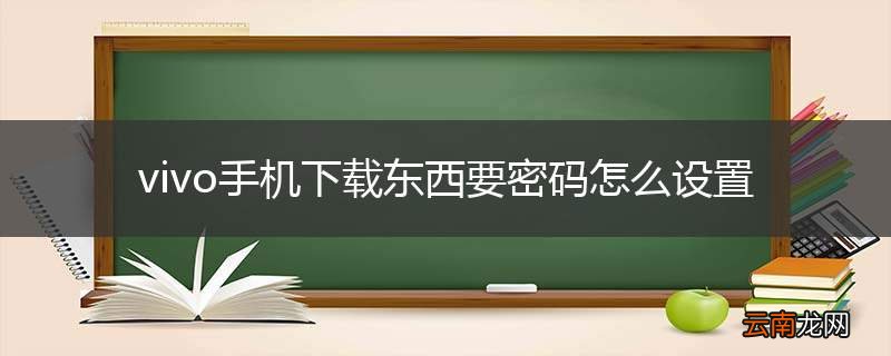vivo手机下载东西要密码怎么设置