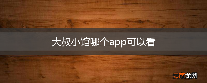 大叔小馆哪个app可以看