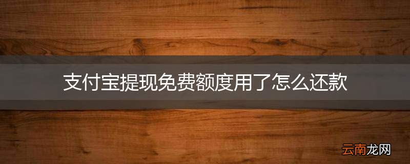 支付宝提现免费额度用了怎么还款