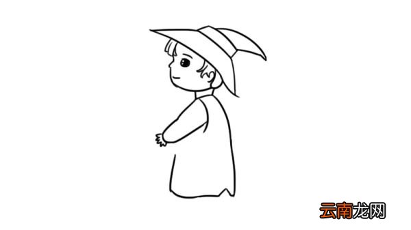 抱南瓜的小男孩简笔画