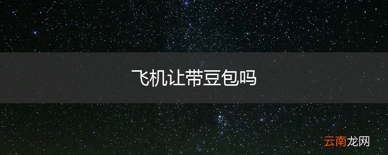 飞机让带豆包吗