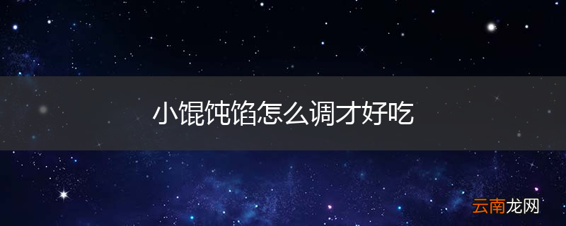 小馄饨馅怎么调才好吃