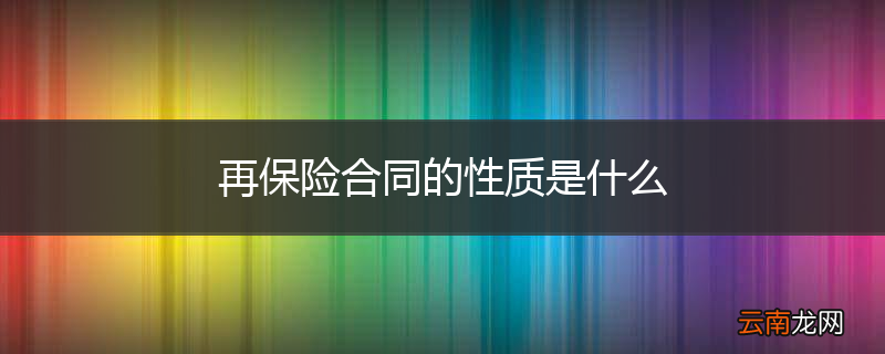 再保险合同的性质是什么