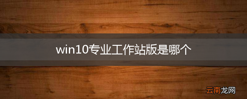 win10专业工作站版是哪个