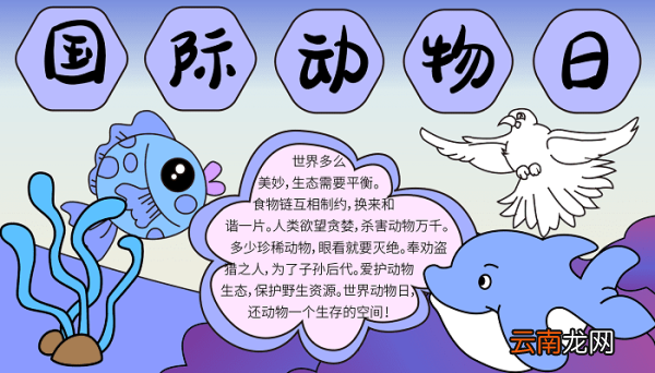 国际动物日手抄报 国际动物日的手抄报怎么画