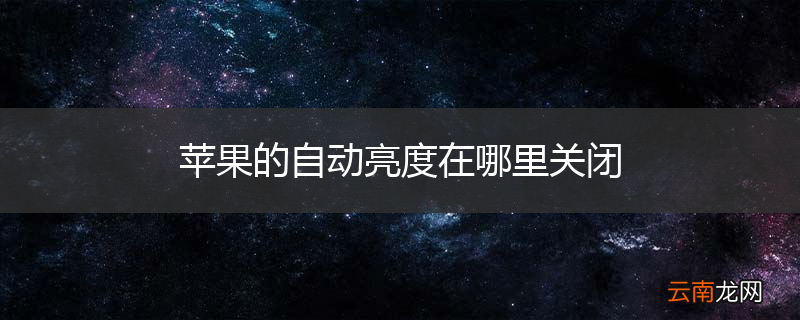 苹果的自动亮度在哪里关闭