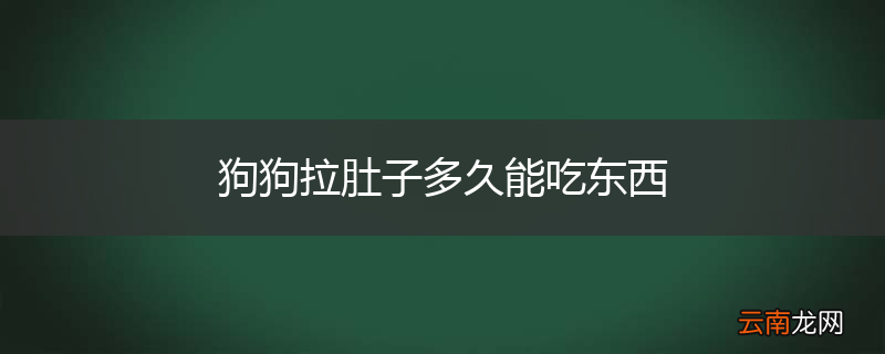 狗狗拉肚子多久能吃东西