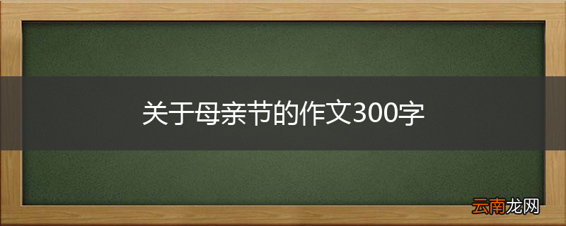 关于母亲节的作文300字