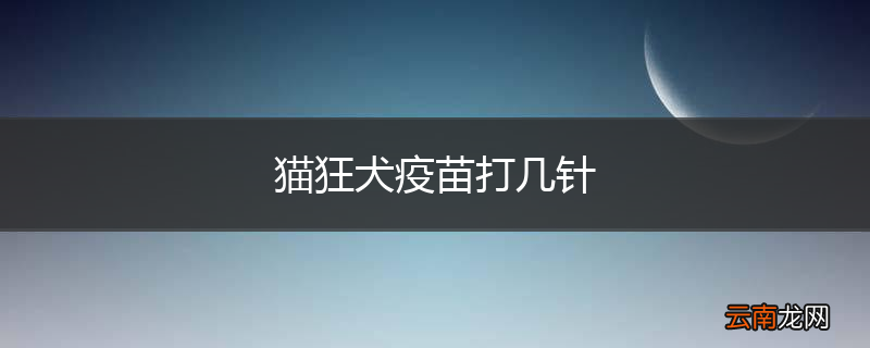 猫狂犬疫苗打几针