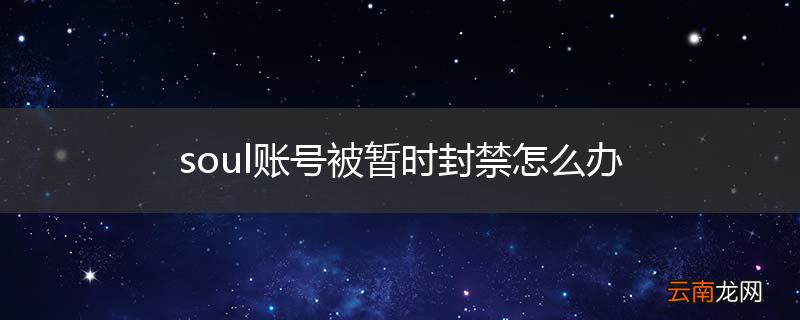 soul账号被暂时封禁怎么办
