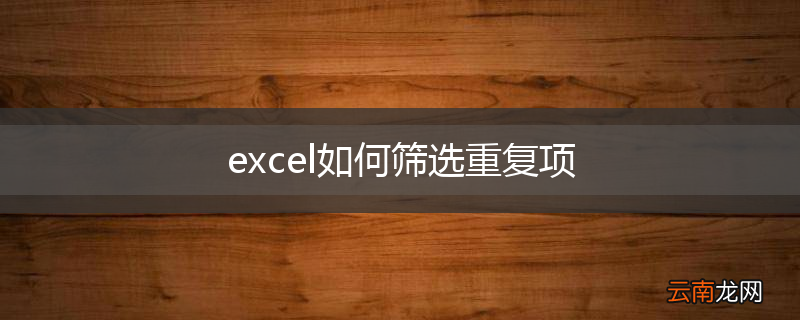 excel如何筛选重复项