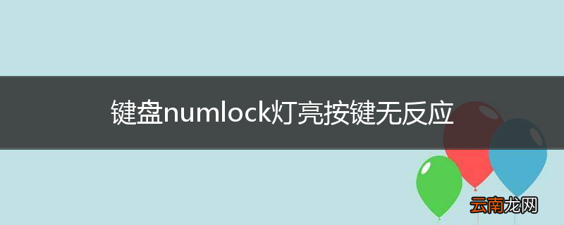 键盘numlock灯亮按键无反应